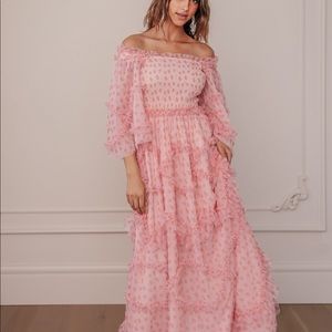 Jessskae pink ever after floral twirling dress